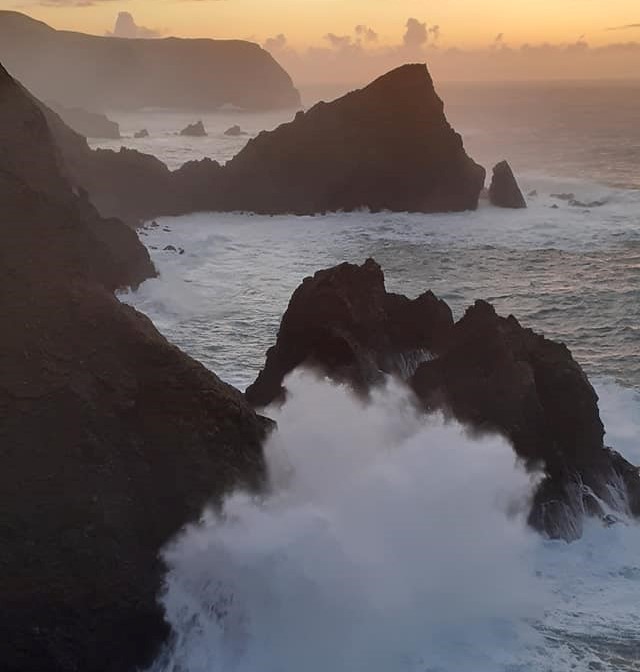 Cliffs on a sea front with crashing waves Cliffs on a sea front with crashing waves